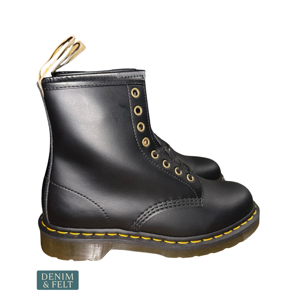 NEW Dr. Martens Vegan 1460 Felix Lace Up Boots Black Felix Rub Off 14045 - Picture 13 of 16